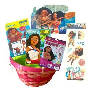 Moana Gift Basket | Coloring Book, Surprise Pack, Stickers, Poster & More